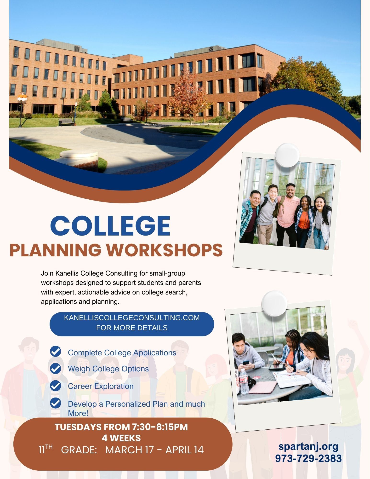 Blue and Beige Modern College Open House Flyer (1)